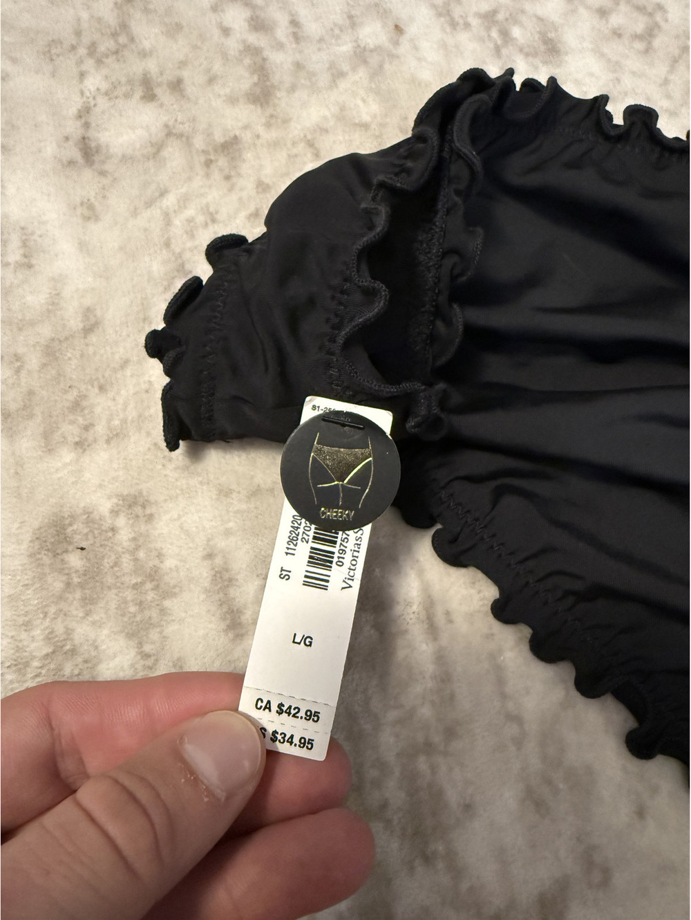 Victoria Secret Black Swim Cheeky Bottom L/G - Picture 3 of 4